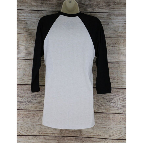 Crazy Train Womens Size Small 3/4 Sleeve Crew Neck Shirt Football White Neon - Picture 5 of 6